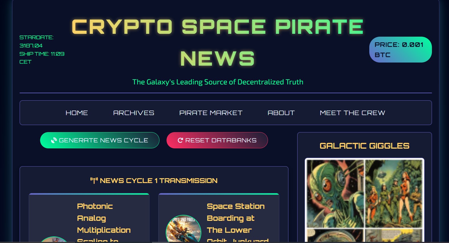 Crypto Space Pirate News Screenshot