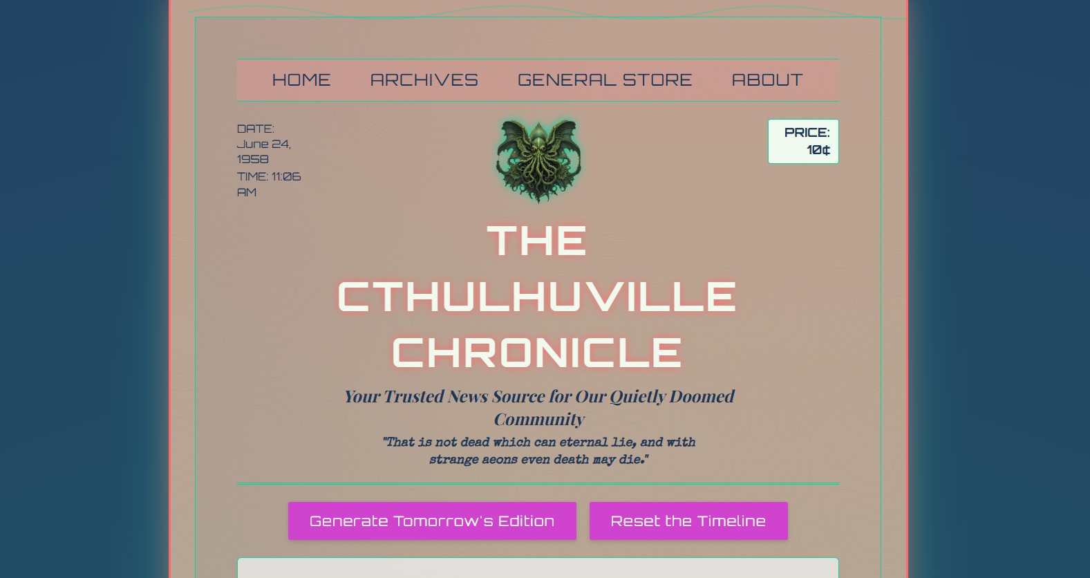 Cthulhuville Chronicle Screenshot